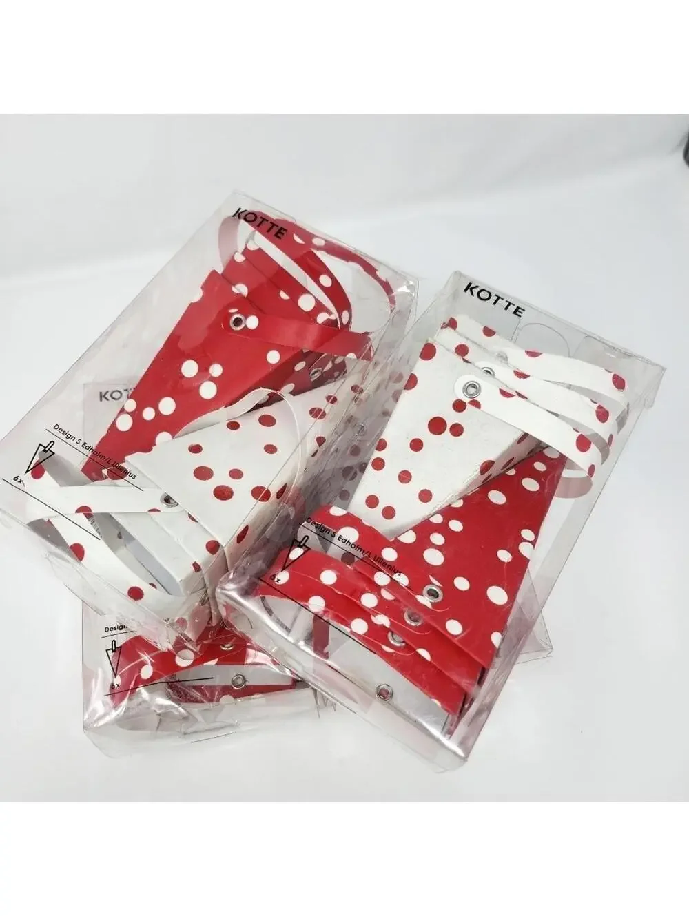 IKEA | Red & White Paper Cone Holiday Decoration 4 Boxes of 6 Each | 24 Total